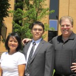 Elder Baird with parents outside the Missionary Training Center